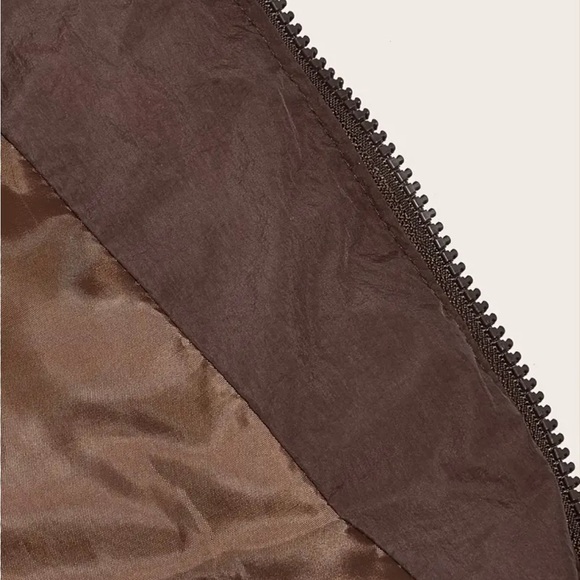 Dark Brown Cropped Puffer Vest - Picture 5 of 6